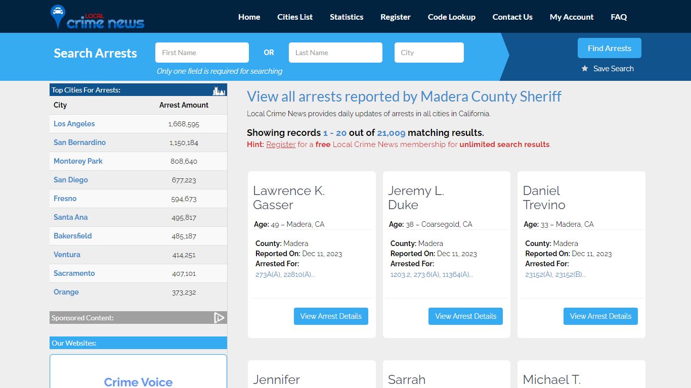 Arrests reported by Madera County Sheriff | Local Crime News